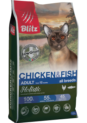 BLITZ д/кошек низкозерновой курица/рыба 0.4 кг