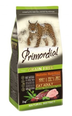 PRIMORDIAL для кошек утка/индейка 0.4 кг