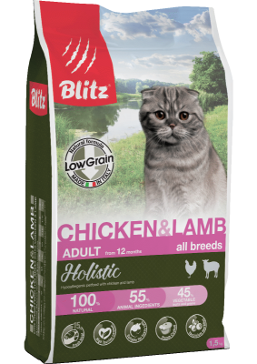 BLITZ д/кошек низкозерновой курица/ягненок 1.5 кг