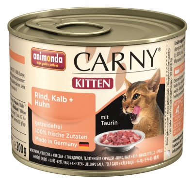 Animonda Carny для котят говядина/телятина/курица 200 гр