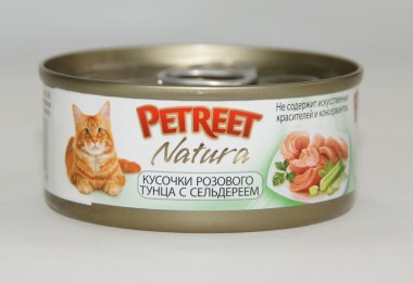 PETREET Natura кусочки тунца/сельдерей 70 гр