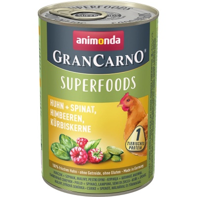 Animonda GranCarno Superfoods д/собак курица/шпинат 400 гр 