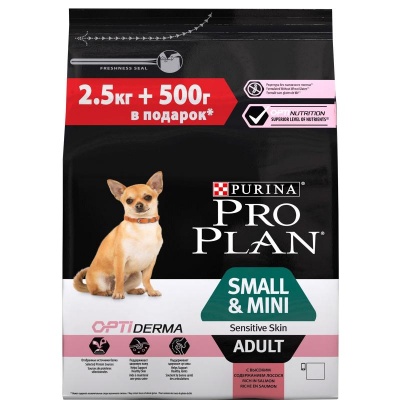 ProPlan для собак мелк.пород лосось 2.5+0.5 кг
