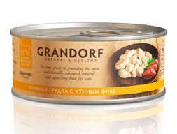 GRANDORF консервы для кошек куриная грудка с утиным филе 70 гр.