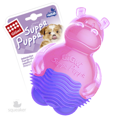 GiGwi игрушка для собак SUPPA PUPPA Бегемотик с пищалкой