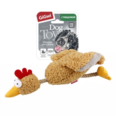 GiGwi игрушка д/собак Курица с пищалкой/ткань