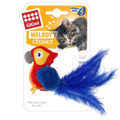 GiGwi игрушка для кошек Попугай со звуковым чипом 