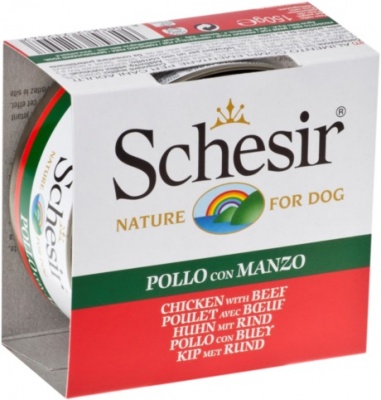 Schesir для собак цыпленок/говядина 150 гр