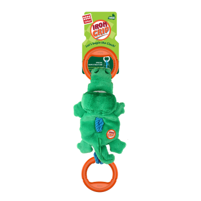 GiGwi игрушка для собак IRON GRIP Крокодил на веревке с пищалкой